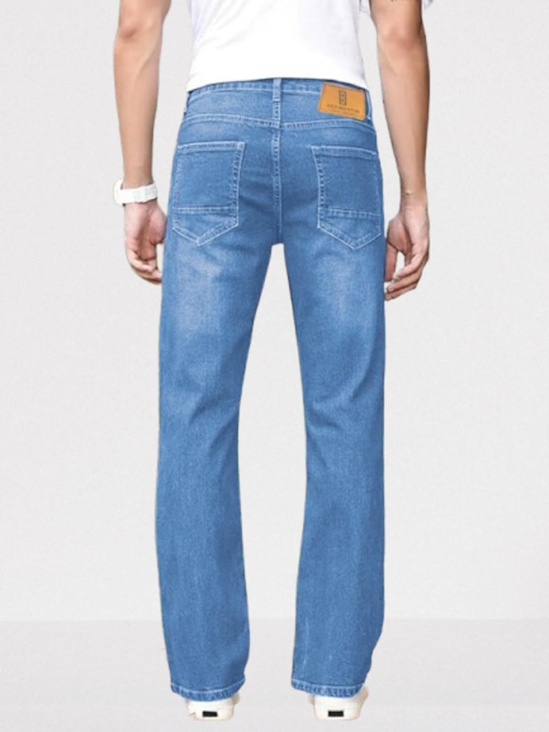 Ben Martin Men's Smart Fit Stretchable Jeans || Light Blue Mid-Rise Denim Pants with Whisker Wash || Premium Casual Wear Jean for Men || 5 Pocket Jean's for Men's – Size 34 (1) - Image 2
