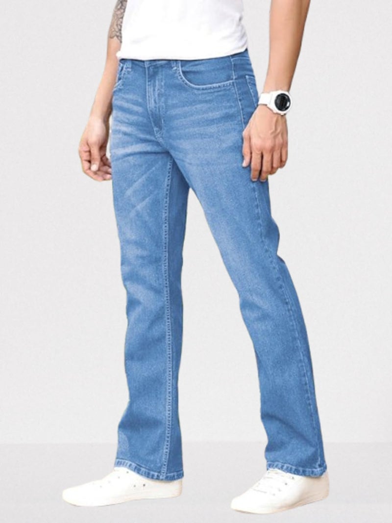 Ben Martin Men's Smart Fit Stretchable Jeans || Light Blue Mid-Rise Denim Pants with Whisker Wash || Premium Casual Wear Jean for Men || 5 Pocket Jean's for Men's – Size 34 (1) - Image 4