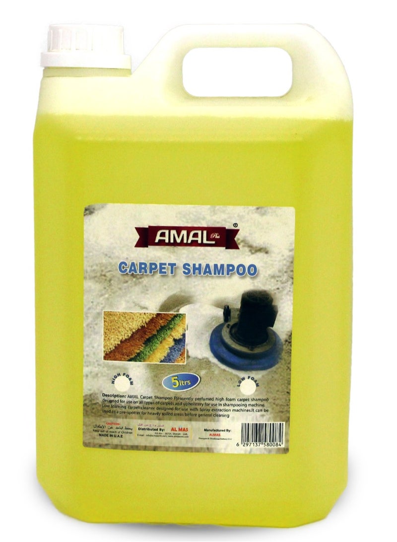 Amal Plus Carpet Shampoo Low Foam 5Litre - Powerful Cleaning Solution for Carpets