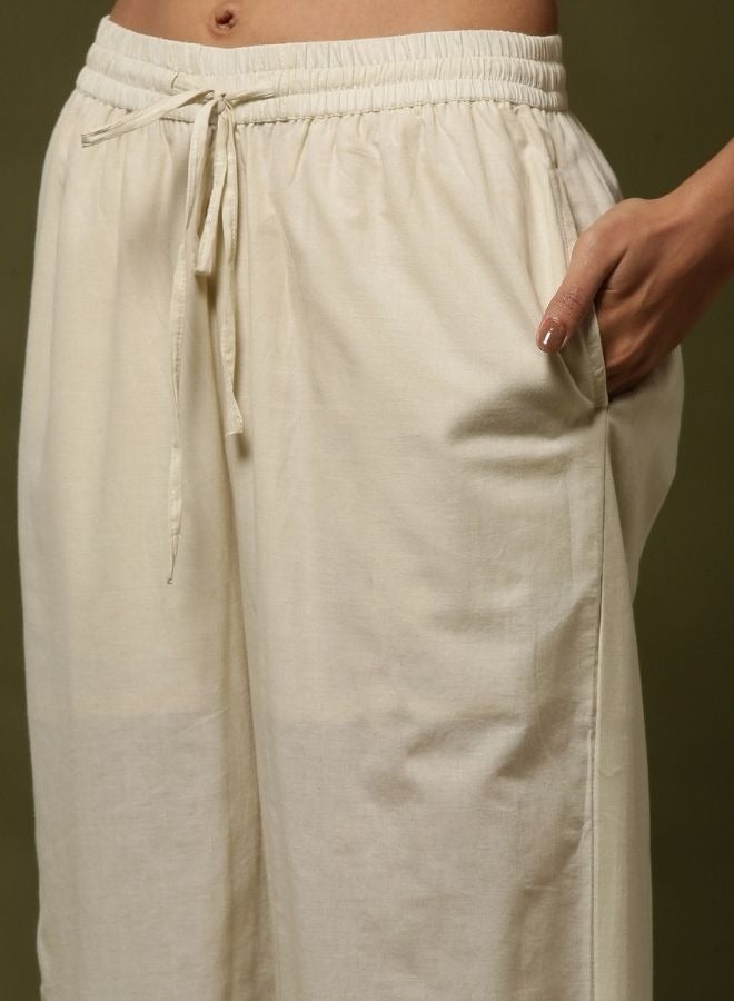 Abhishti zari schiffli palazzo-offwhite  - Image 5