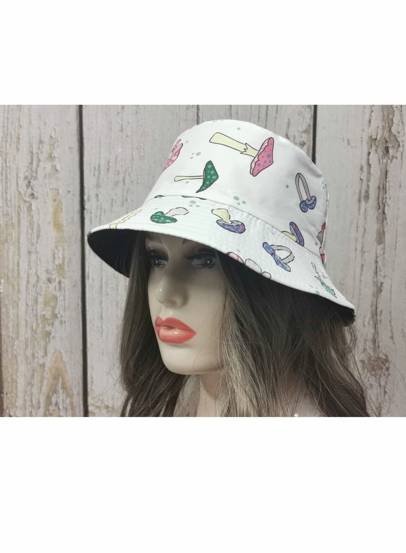 Bucket Hat, Fashion Mushroom Pattern Hat, Reversible Summer Sun Cap for Women Men Outdoor Travel - Image 5
