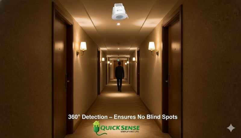 Quick Sense PIR Motion Sensor PR10 | 360° Detection | Ceiling Mount | Automatic Light Control | Energy Saving Sensor | 220–240V AC - Image 3