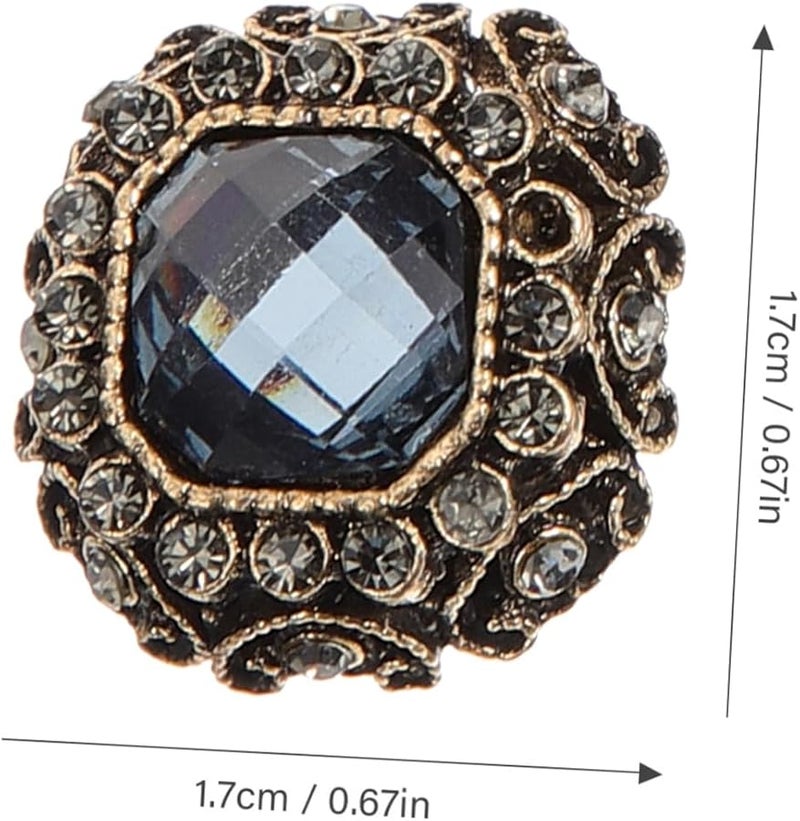 10Pcs Silver Rhinestone Coat Buttons Elegant Sewing Fasteners for DIY Jackets and Coats - Image 3