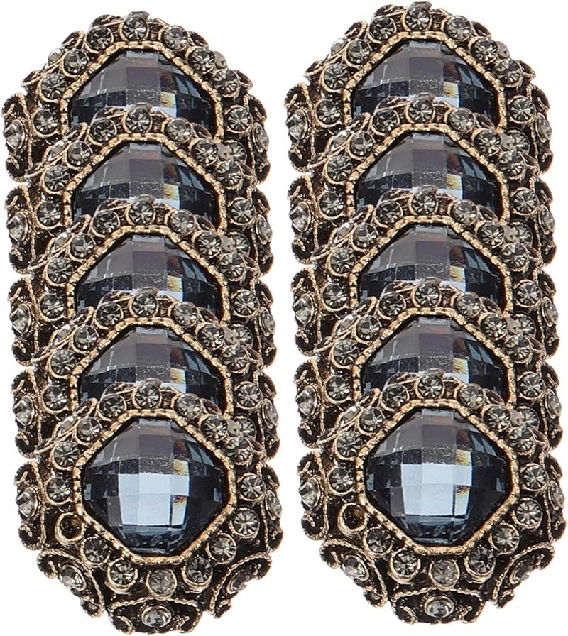 10Pcs Silver Rhinestone Coat Buttons Elegant Sewing Fasteners for DIY Jackets and Coats - Image 1