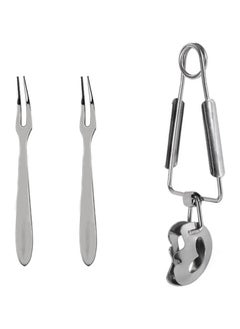 Excefore Snail Tong Forks Set Stainless Steel Escargot Tongs Snail Fork Clip Food Serving Tongs Escargot Dining Set for Kitchen Cooking Restaurant Serving 3Pcs  - Image 1