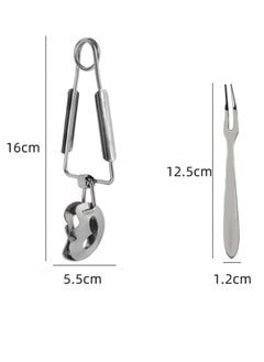 Excefore Snail Tong Forks Set Stainless Steel Escargot Tongs Snail Fork Clip Food Serving Tongs Escargot Dining Set for Kitchen Cooking Restaurant Serving 3Pcs  - Image 2