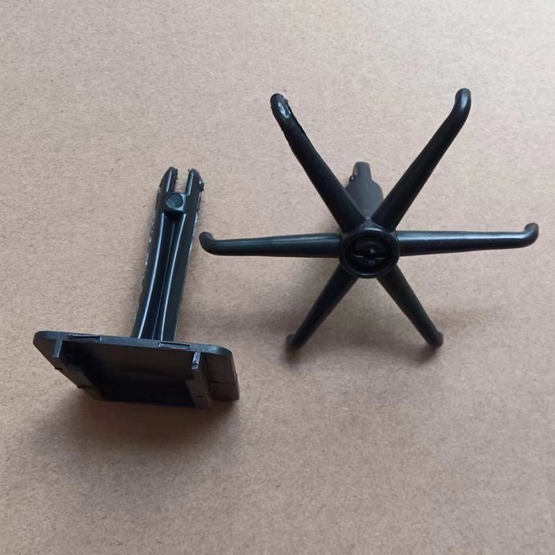 Rotatable Six-Claw Shower Bracket with Transparent Adhesive Black six-Claw hook