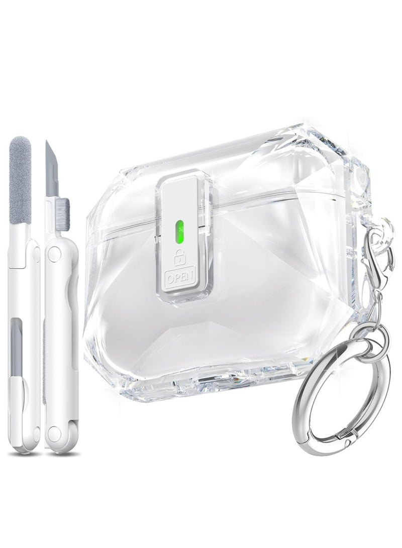 بولوز غطاء AirPods Pro 3 Case (2025) مع مجموعة تنظيف ، شفاف غير أصفر مقاوم للصدمات من الدرجة العسكرية ، تصميم غطاء منبثق تلقائي لحالة AirPods Pro من الجيل الثالث ، أبيض واضح - Image 1