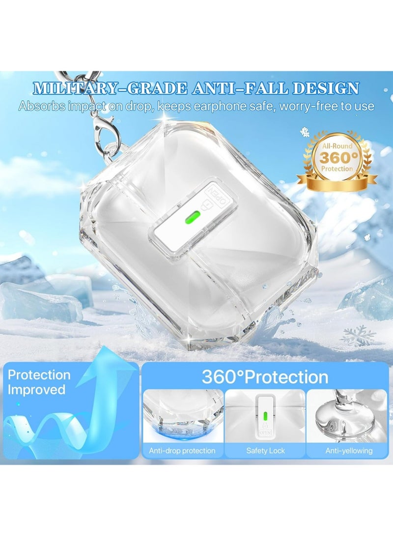 بولوز غطاء AirPods Pro 3 Case (2025) مع مجموعة تنظيف ، شفاف غير أصفر مقاوم للصدمات من الدرجة العسكرية ، تصميم غطاء منبثق تلقائي لحالة AirPods Pro من الجيل الثالث ، أبيض واضح - Image 3