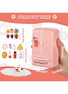 Civaner Dollhouse Refrigerator Mini Fridge Toy With Mini Food Set Dollhouse Kitchen Furniture Food Toys Dollhouse Miniatures Kitchen Decorations Bottles Fruits Desserts For Children (Lovely Style, 17 Pieces)  - Image 4