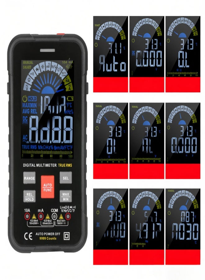 هابوتيست جهاز قياس متعدد رقمي HABOTEST HT116، 9999 عد، قيمة RMS حقيقية، إيقاف تشغيل تلقائي، قياس الجهد بدون تلامس، جهاز قياس عالمي، فولتميتر، أمبيريتر، جهاز اختبار متعدد لقياس الجهد والتيار المستمر/المتردد، المقاومة، السعة، التردد، ودرجة الحرارة - Image 3