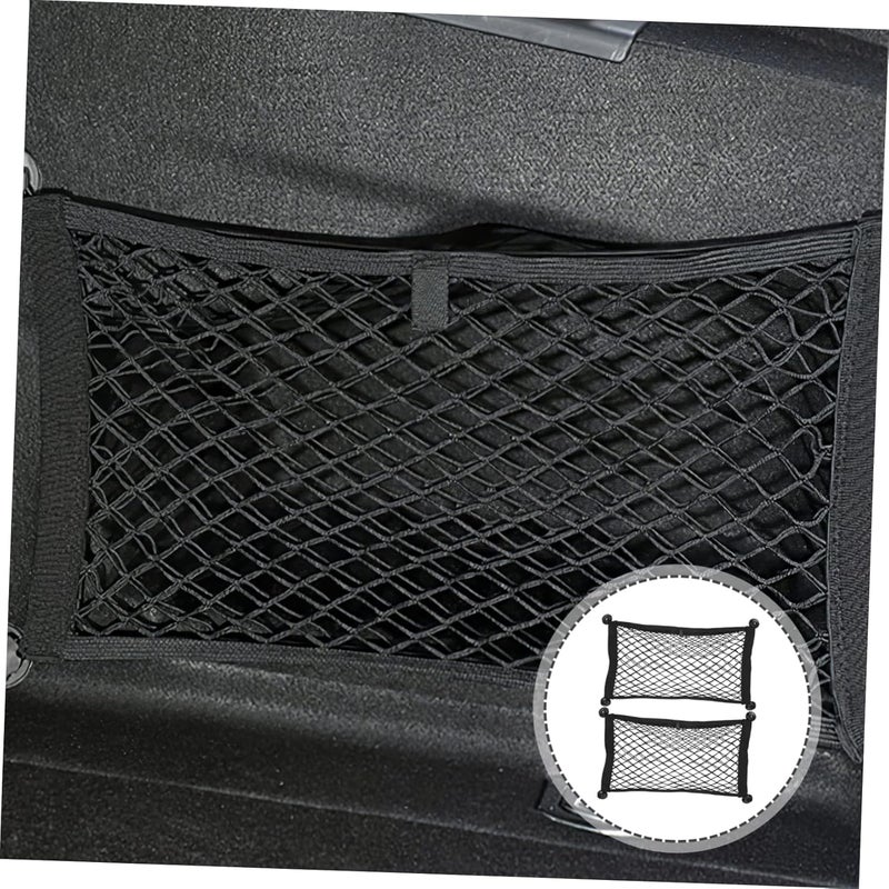 2pcs Car Trunk Storage Nets Elastic Cargo Net Organizers Hooks for Efficient Cargo Management Suvs and Cars Keep Items Secure and Tidy - Image 5