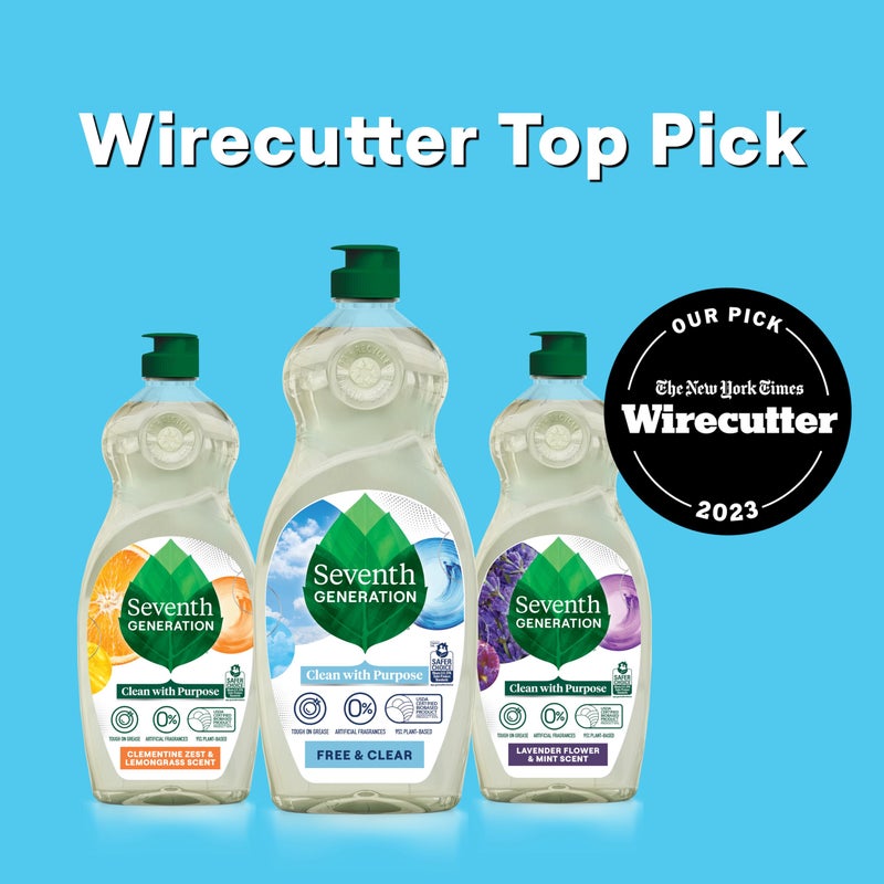 Seventh Generation صابون غسيل الأطباق السائل من الجيل السابع، خالٍ من العطور، 19 أونصة سائلة (عبوة من 6 قطع) - Image 2