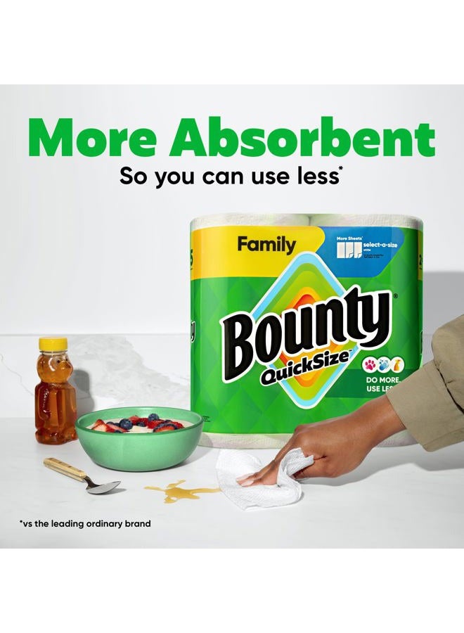 Bounty Quick-Size Paper Towels, White, 8 Family Rolls = 20 Regular Rolls - Image 4