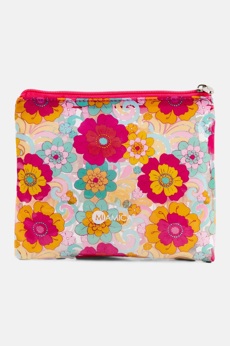 Miamica Floral Printed 12 Pcs Travel Bottle Set, Pink  - Image 1
