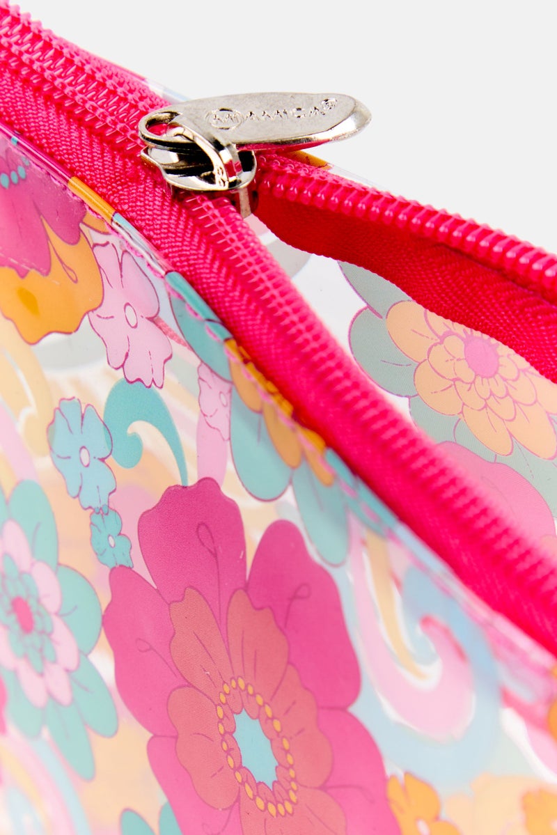 Miamica Floral Printed 12 Pcs Travel Bottle Set, Pink  - Image 3