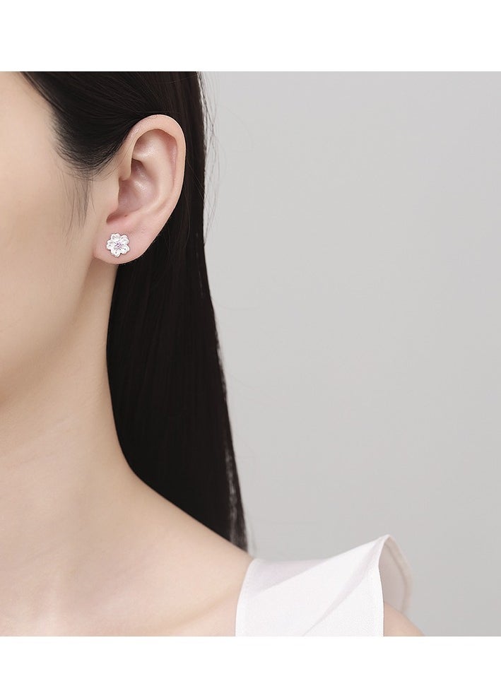 xozgdovg Cherry blossom temperament handmade simple niche design earrings  - Image 3