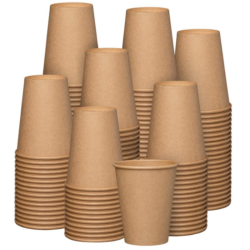 GUSTO 12 oz  300 Pack Kraft Paper Hot Coffee Cups  Unbleached Formerly Comfy Package