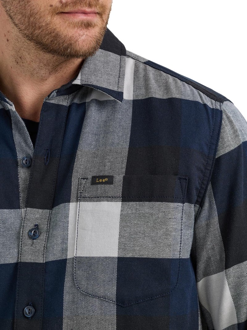 Lee Men's Extreme Motion All Purpose Long Sleeve Worker Shirt, Buffalo Plaid, Small - Image 2