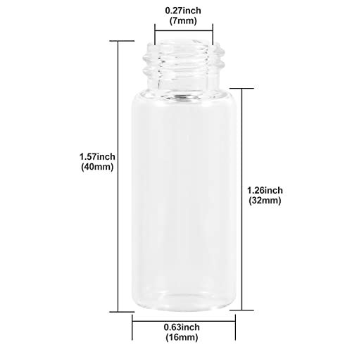 Cadbibe 4ml Clear Glass Vials with Screw Caps and Plastic Stoppers, 1 Dram Small Liquid Sample Vial, Leak-Proof Vial, 12PCS - Image 3
