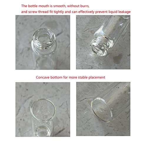 Cadbibe 4ml Clear Glass Vials with Screw Caps and Plastic Stoppers, 1 Dram Small Liquid Sample Vial, Leak-Proof Vial, 12PCS - Image 5