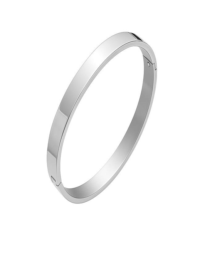 Vientiq Contemporary Silver-Plated Plain Link Magnetic Clasp Bracelet For Men/Boy's (Contemporary_3) - Image 1