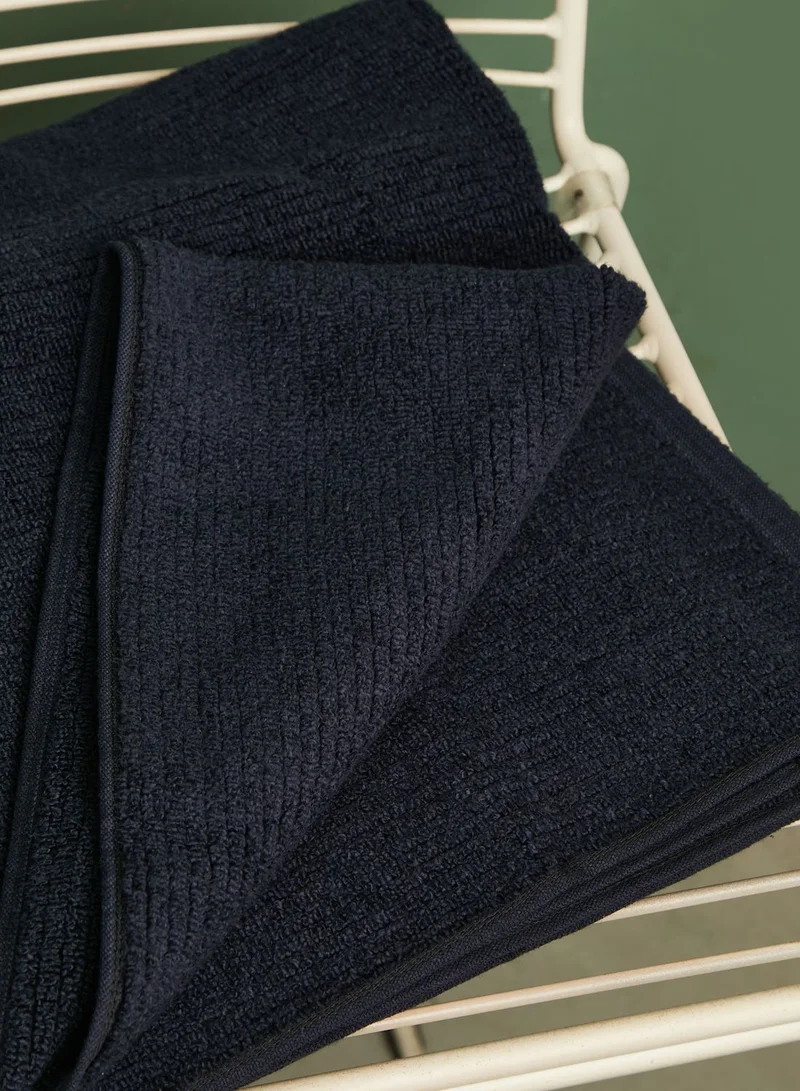 CALVIN KLEIN Quick Dry Performance Rib Bath Towel - Midnight