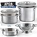 TikOnsYol 12Pcs Kids Pretend Play Kitchen Accessories Toy Stainless Steel Metal Pots and Pans Playset with Rack Mud Kitchen Accessories Toy Pots and Pans for Kids Toddler Age 3 Years Old - Image 4
