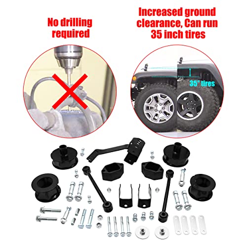 Bylot 2.5" Series II Suspension Lift Kit replacement for Rough Country 635, Compatible with 07-18 Jeep Wrangler and Wrangler Unlimited JK - Image 3