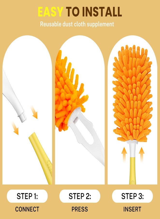 SetSail Dusters for Cleaning Compatible with Swiffer Small Microfiber Duster Refills 4pcs Reusable Duster Refill with 1 Handle Washable Duster Cleaner Kit for Furniture, Car Interior, Blind - Image 4