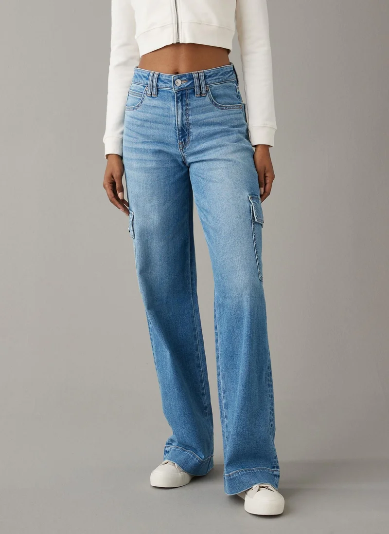 امريكان ايجل Dreamy Drape Stretch Super High-Rise Cargo Jeans