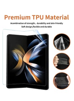 RINCO [1Set=4PCS] Screen Protector for Galaxy Z Fold 5 2023, Inside TPU Film + Full Covered Outer + Back Cover Screen Protector, High Clarity, Bubble Free for Samsung Z Fold 5 5G Screen Protector, Clear  - Image 3