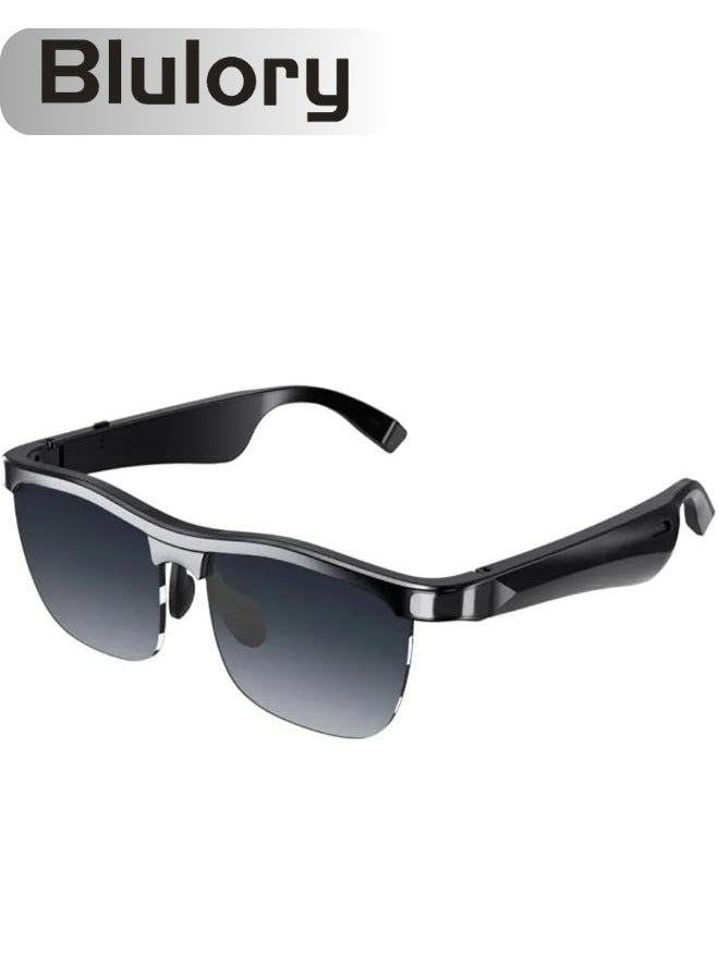 بلوري نظارات Blulory MG10 الذكية للموسيقى - بلوتوث 5.0، صوت هاي فاي، ضوء مضاد للأزرق، رياضة، مكالمات بدون استخدام اليدين (أسود) - Image 1