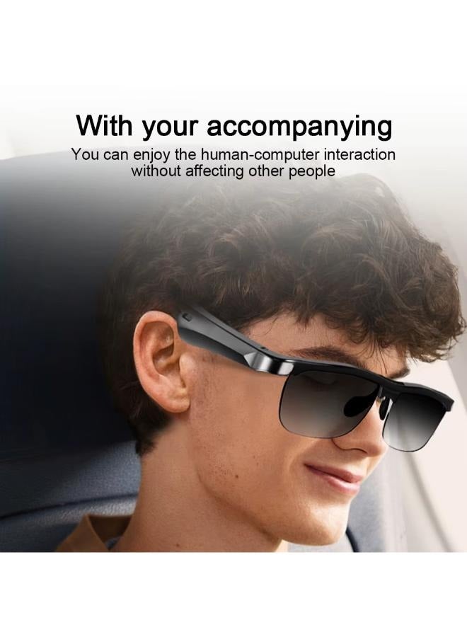 بلوري نظارات Blulory MG10 الذكية للموسيقى - بلوتوث 5.0، صوت هاي فاي، ضوء مضاد للأزرق، رياضة، مكالمات بدون استخدام اليدين (أسود) - Image 3