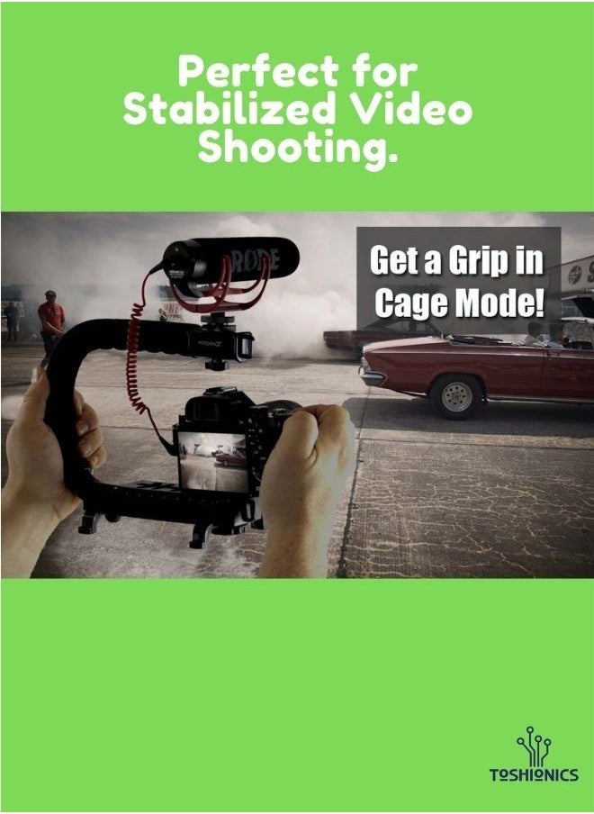 Vlogger Camera Bracket Stabilizer Kit For Vlogging video with LED Studio Light and Microphone