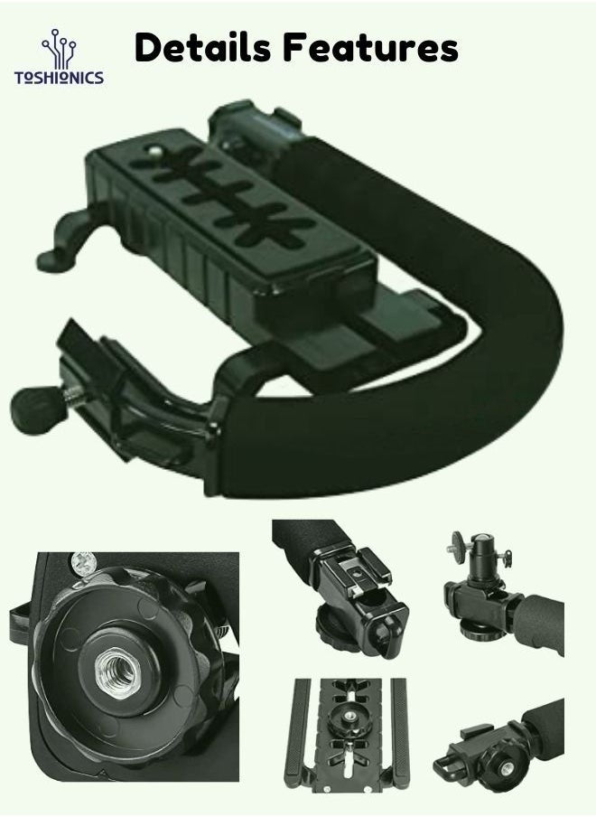 Vlogger Camera Bracket Stabilizer Kit For Vlogging video with LED Studio Light and Microphone