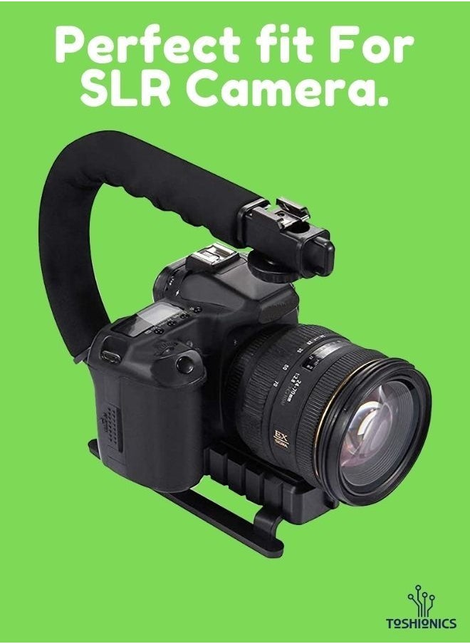Generic Vlogger Camera Bracket Stabilizer Kit For Vlogging video with LED Studio Light and Microphone  - Image 2