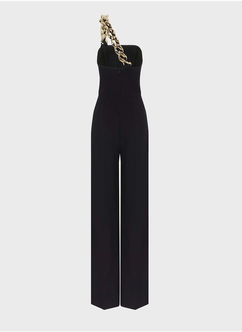 نوكتورن Chain Detail One Shoulder Jumpsuit