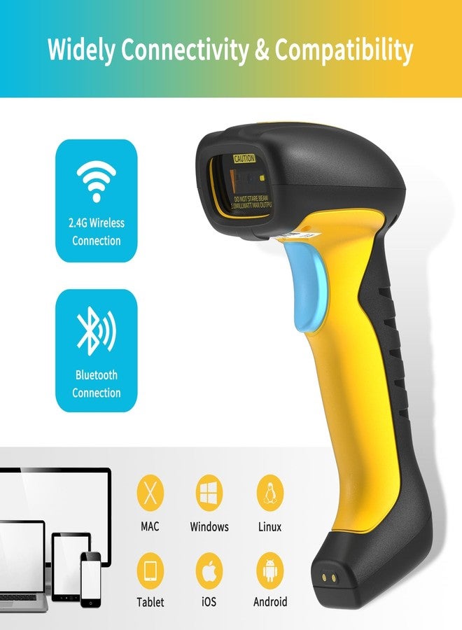 NETUM Upgraded QR Industrial Bluetooth Barcode Scanner with Charging Dock, Wireless 2D 1D Bar Code Reader 2600mAh Drop Protection Shock Dust Proof Hands Free for Windows Mac Android iOS (NT-1200) - Image 3