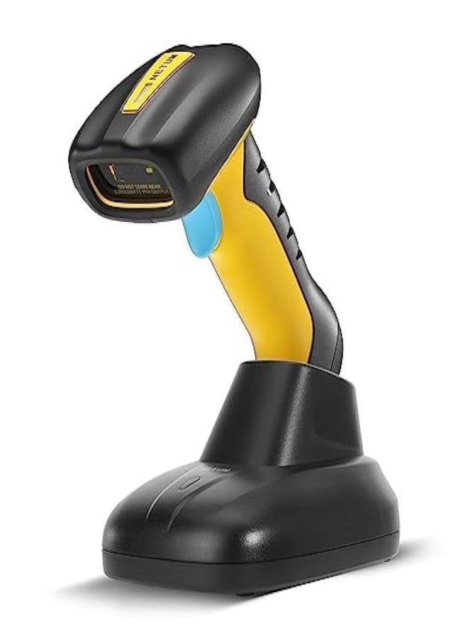 NETUM Upgraded QR Industrial Bluetooth Barcode Scanner with Charging Dock, Wireless 2D 1D Bar Code Reader 2600mAh Drop Protection Shock Dust Proof Hands Free for Windows Mac Android iOS (NT-1200) - Image 1