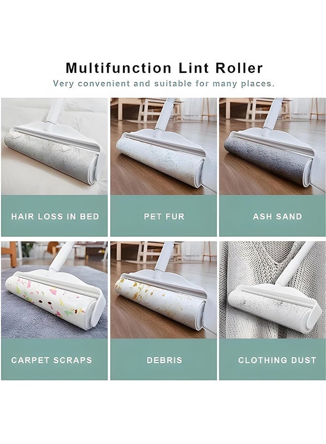 JCB CHIC Lint Rollers for Carpet, Pet Hair Roller, 9.45" Extra Wide Sticky Roller with 2 Refills(120 Sheets),Long Handle Sticky Mop ,One-Click Spring Button for Easy Refill Change, Sticky Rollers for Pet Hair, Floors - Image 3