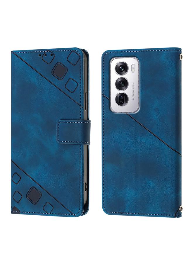 S-TOP Case For OPPO Reno12 5G Global Skin-feel Embossed Leather Phone Case - Image 2