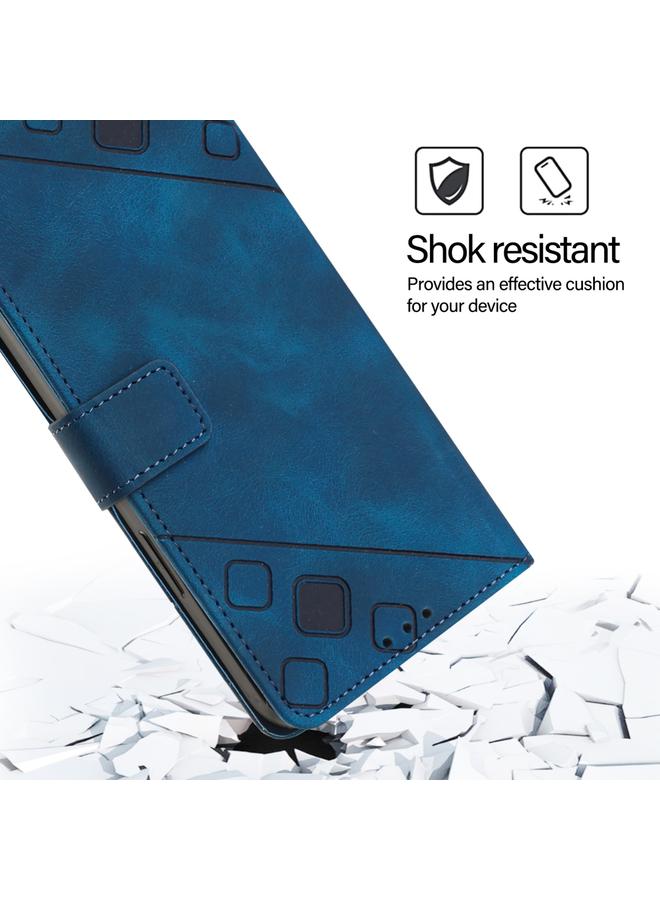 S-TOP Case For OPPO Reno12 5G Global Skin-feel Embossed Leather Phone Case - Image 5