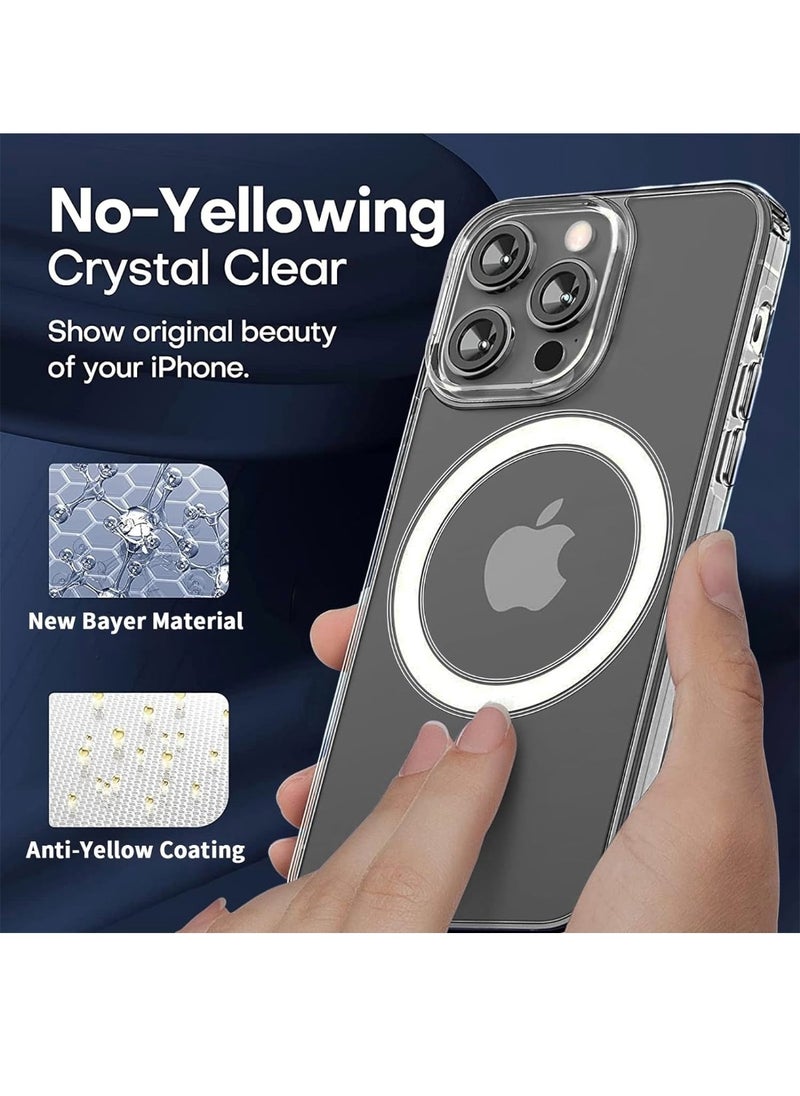 Generic - iPhone 15 Pro Case Clear Magsafe Ultra Thin Cover Anti-Yellowing Magnetic Cases with Screen Protector and Camera Lens Protector, Full Coverage Set for Apple iPhone 15 Pro 6.1 inch - Image 1