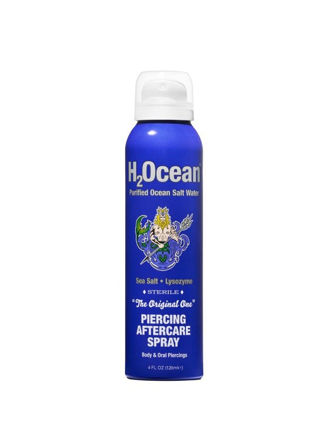 H2Ocean Piercing Aftercare Spray and Keloid Bump Removal– Sea Salt Spray for Body and Facial Piercings – Ear, Nose, Navel, Oral & Body Piercing Cleaner, Aftercare Solution for New Piercings– 4oz - Image 1