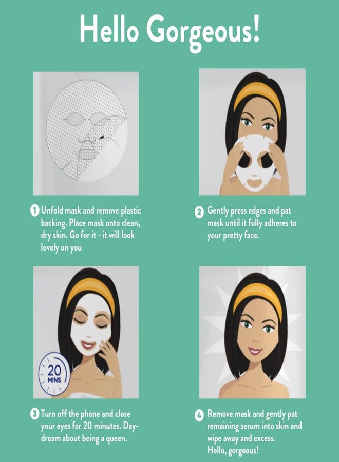 MISS SPA Face Mask Skin Care, Facial Sheet Mask for Women, Hydrating Moisturizing Skin Care Products, Anti-aging Face Mask, Dermatologsit Tested, 4 Pack (Hydrate, 24K Gold, Glow, Platinum Sheet Mask) - Image 3