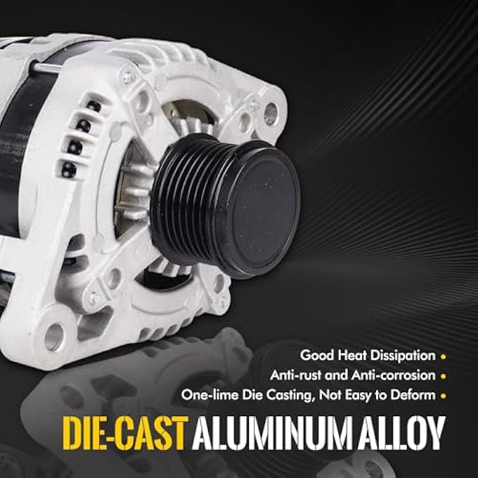 KUSATEC 270600P150 New Alternator Compatible with Toyota Avalon 05-18/Highlander 08-13/Venza 09-16; for Lexus ES350 07-18/RX350 07-09, V6 3.5L, 12V 130A CW 7-Groove Pulley, Replace# 11137N - Image 2