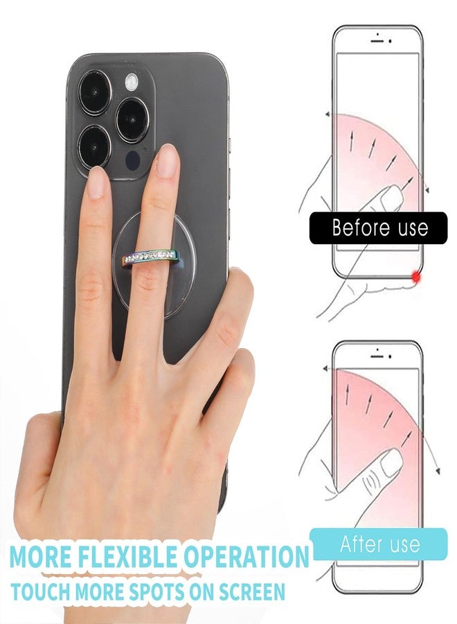 Ymapinc Cell Phone Ring Holder, Phone Case Ring, Bling Phone Ring Holder Grip with Rhinestone Finger Grip 360° Rotation Compatible with Phones Tablets Case - Image 5