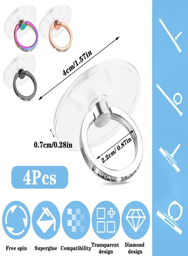 Ymapinc Cell Phone Ring Holder, Phone Case Ring, Bling Phone Ring Holder Grip with Rhinestone Finger Grip 360° Rotation Compatible with Phones Tablets Case - Image 2