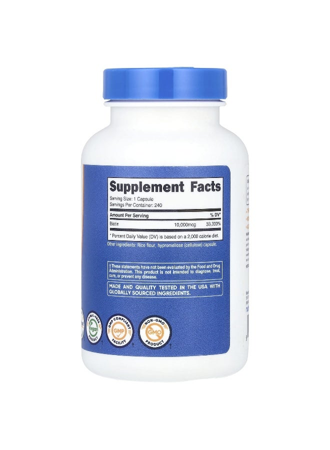 Nutricost, Biotin, 10,000 mcg, 240 Capsules - Image 2